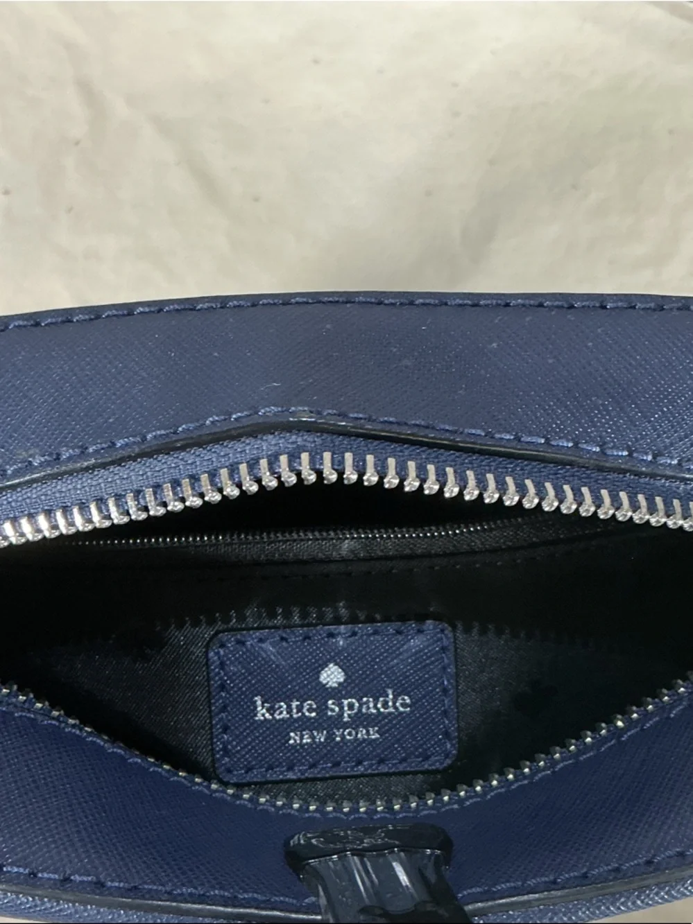 Kate Spade New York Navy Saffiano Leather Crossbody Purse